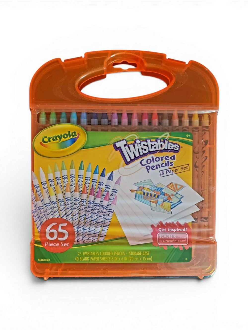 Crayola Twistables Colored Pencils & Paper Set with Orange Plastic Carry Case